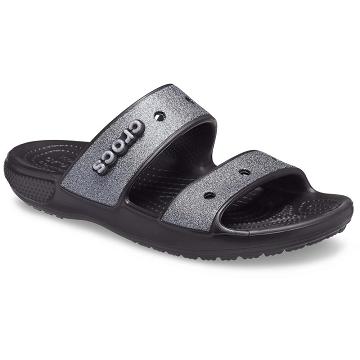 Crocs Klassiska Glitter Sandaler Herr Silver Svarta | Sverige 1237GSOL